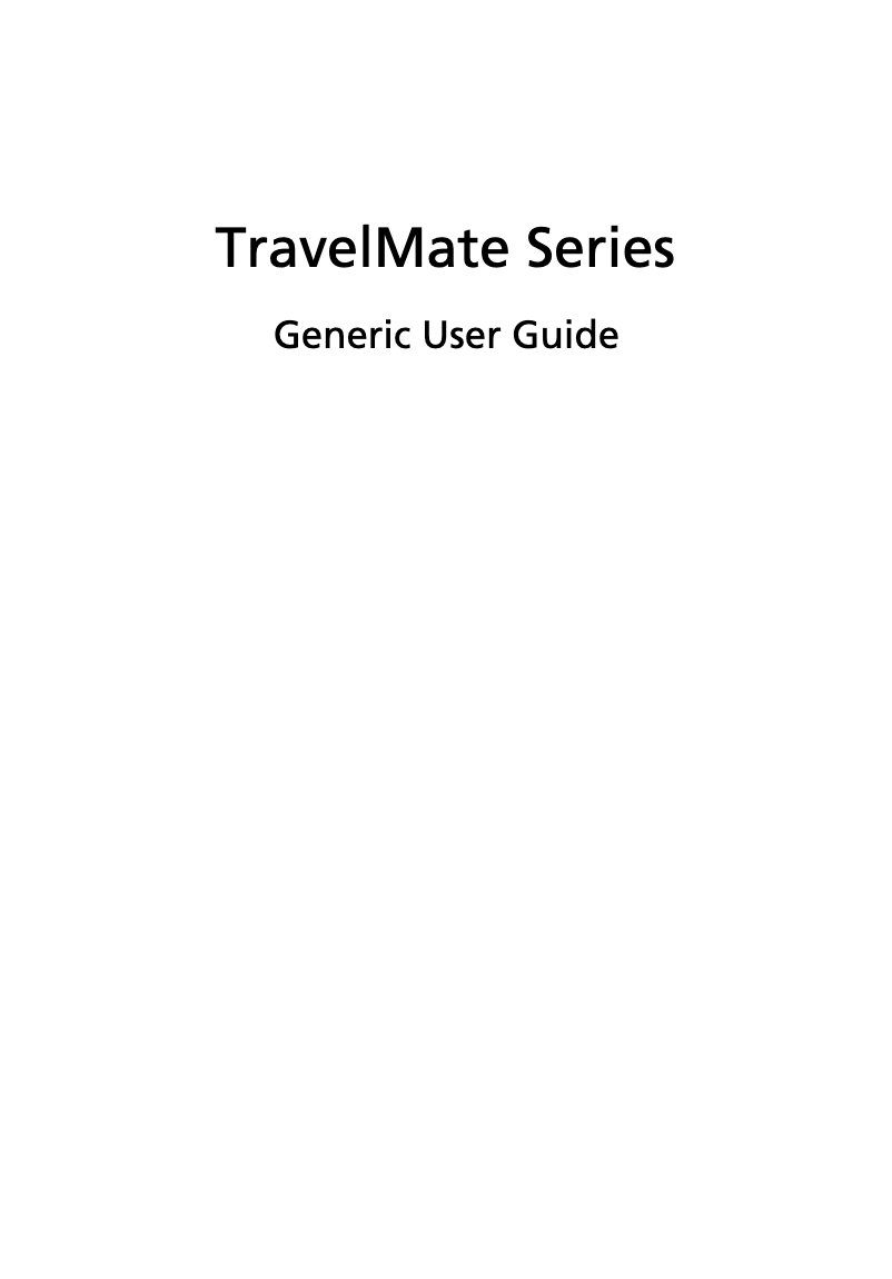 Page n°1 - Manuel utilisateur Acer TravelMate 7730