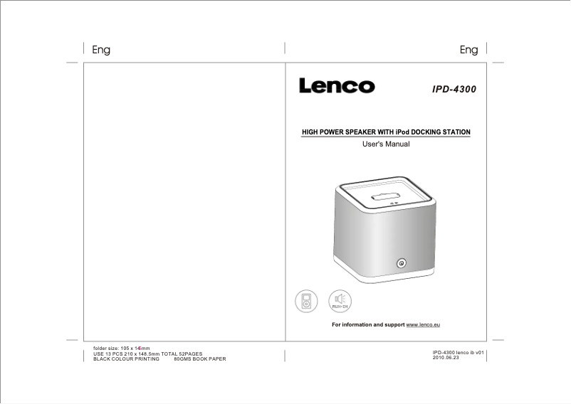 Page n°1 - Manuel utilisateur Lenco IPD-4300