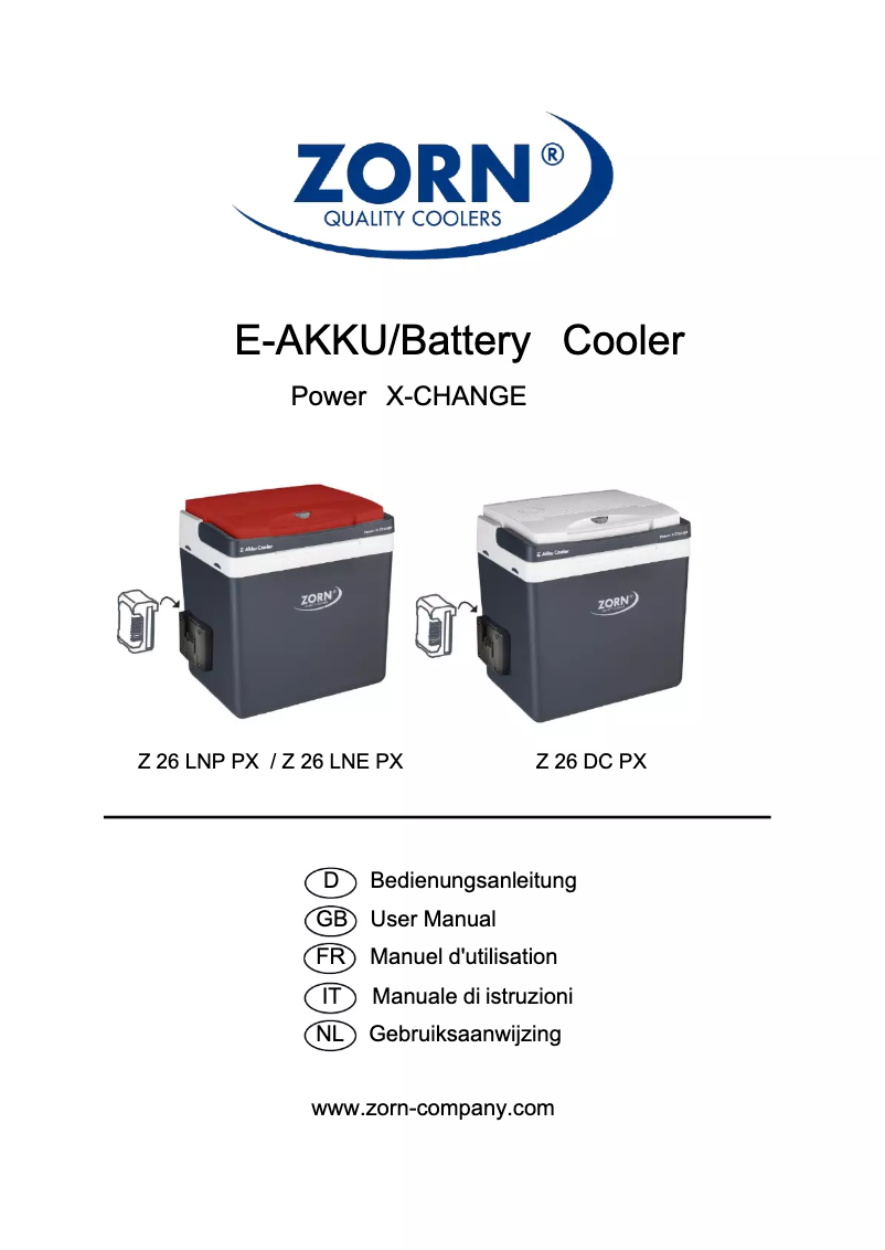 Page n°1 - Manuel utilisateur ZORN Z 26 LNE PX