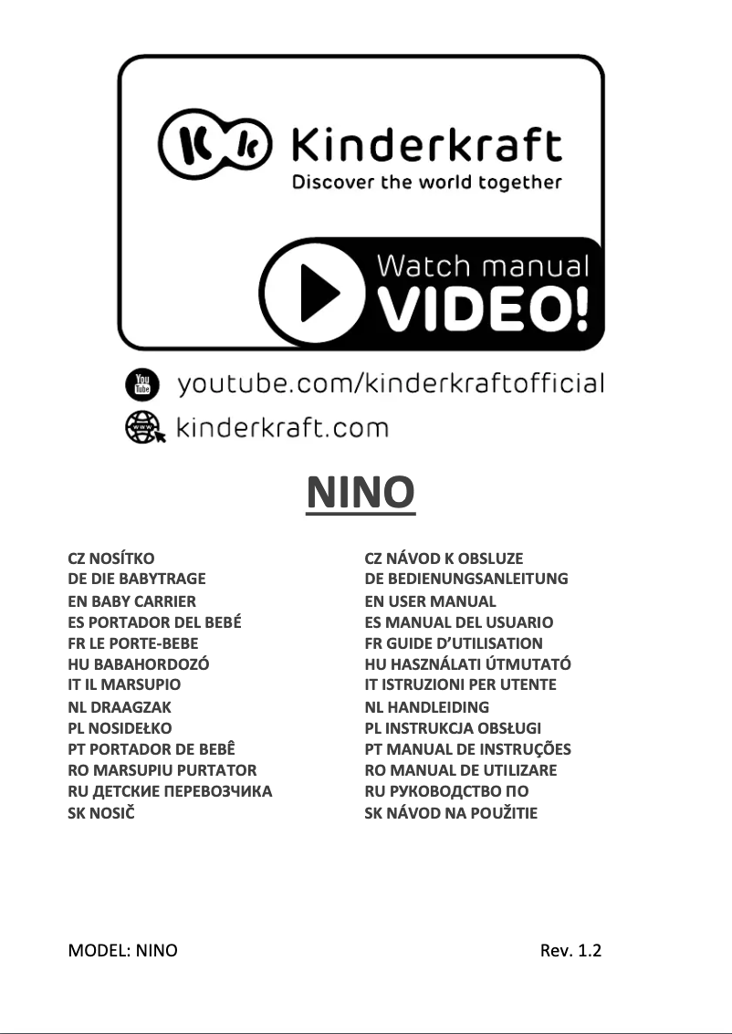 Imagen de la primera página del manual del dispositivo NINO