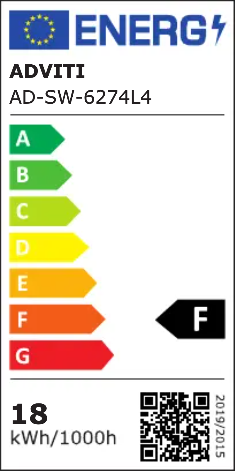 Page n°1 - Label énergétique Adviti AD-SW-6274L4
