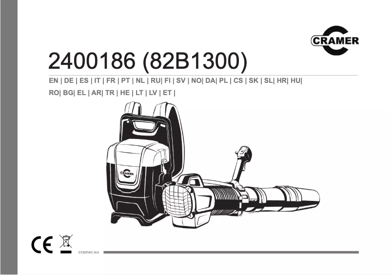 Page 1 of the manual User Manual Cramer 82B1300