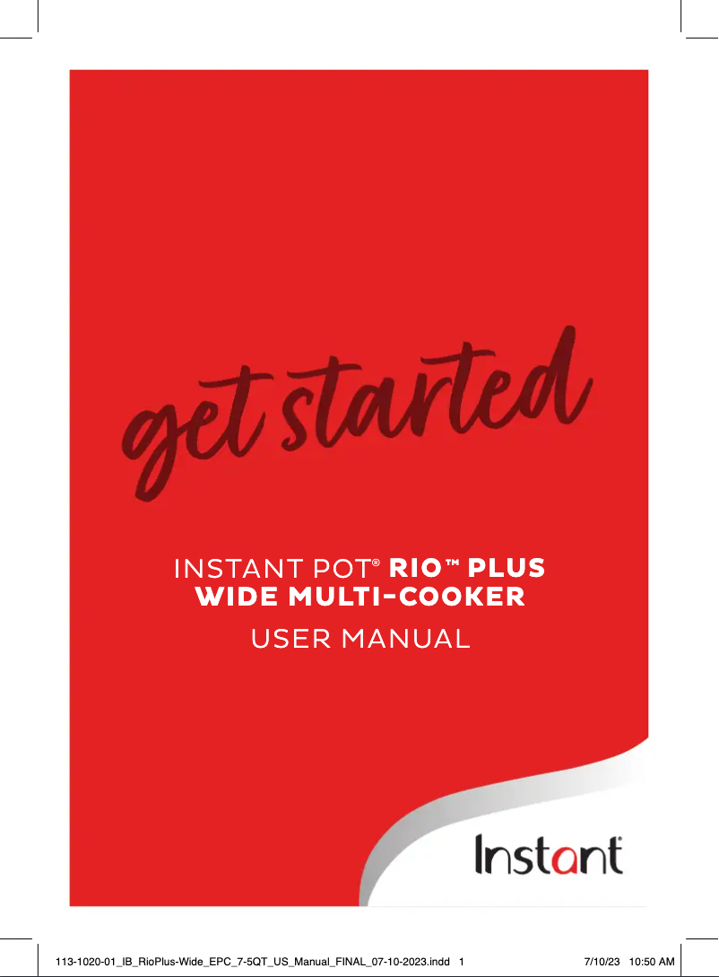 Página 1 del manual Manual de usuario Instant Pot Rio Plus