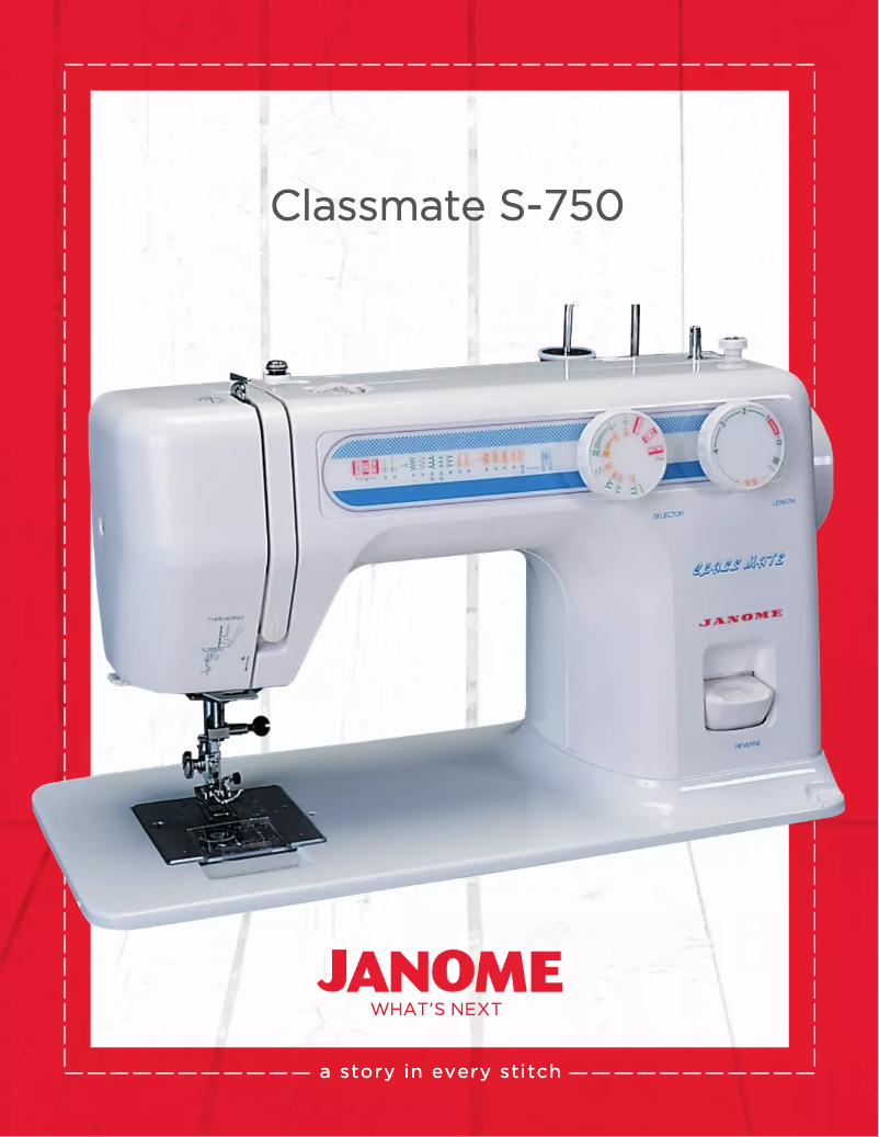 Page n°1 - Fiche technique Janome Classmate S-750