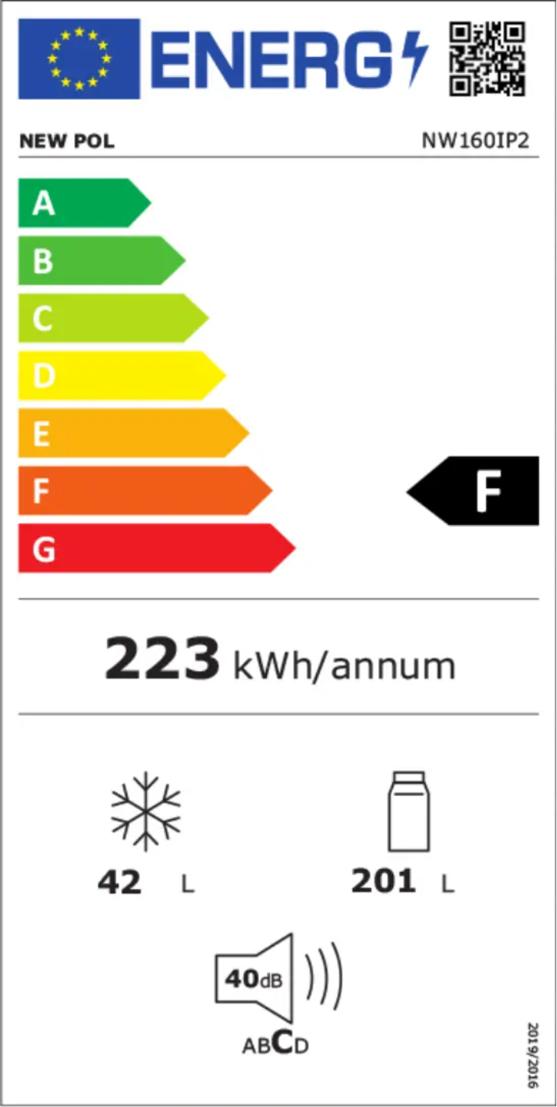 Page n°1 - Label énergétique New Pol NW160IP2