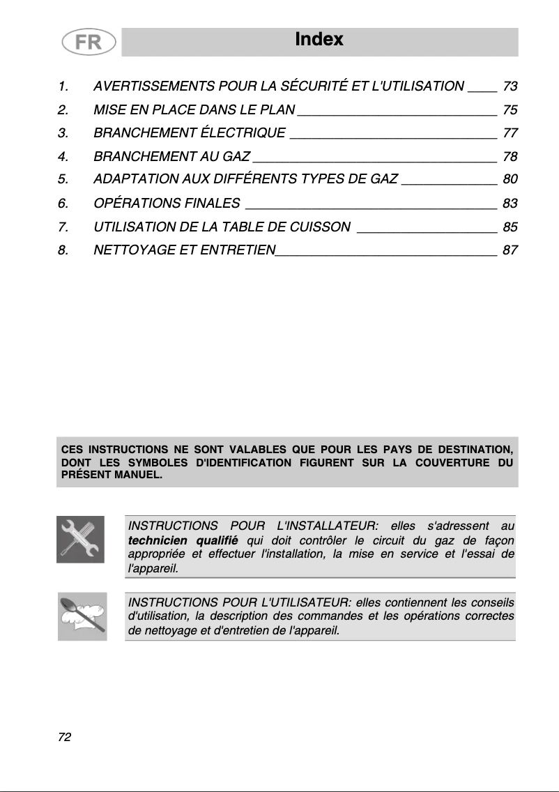 Page n°1 - Manuel utilisateur Smeg SR275X2