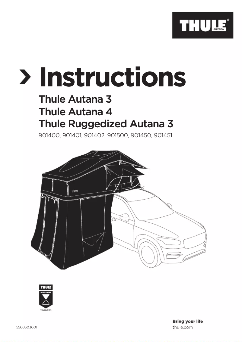 Page n°1 - Manuel utilisateur Thule Tepui Autana 4