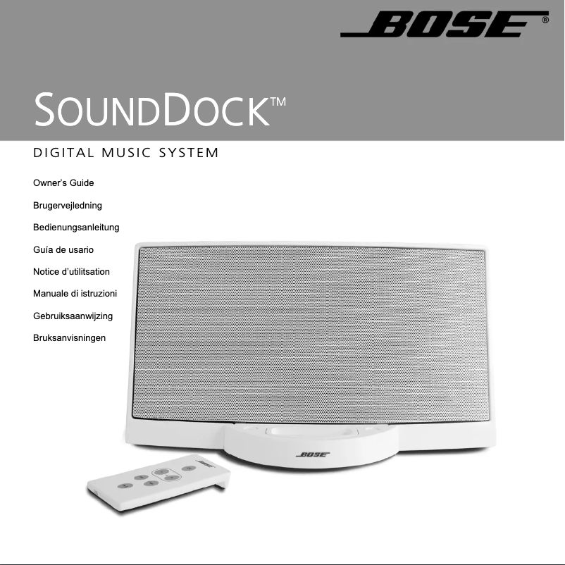 Page 1 de la notice Manuel utilisateur Bose SoundDock