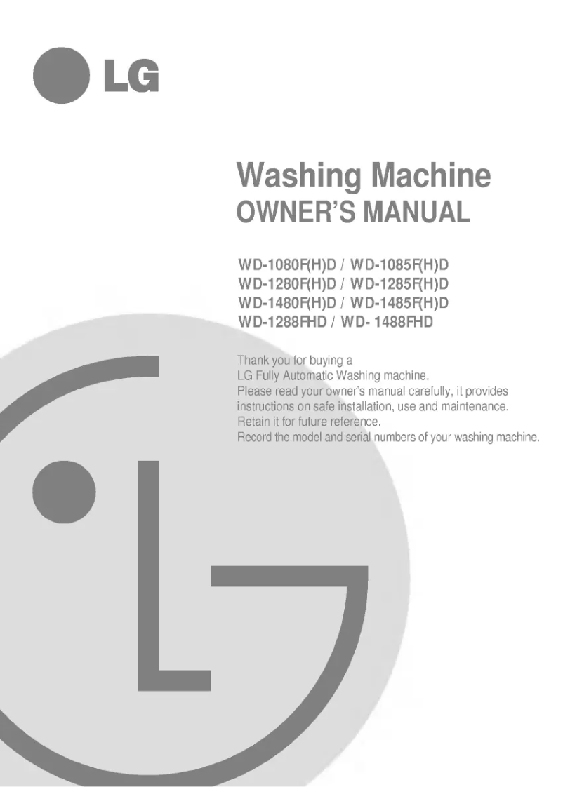 Page n°1 - Manuel utilisateur LG WD1285FD
