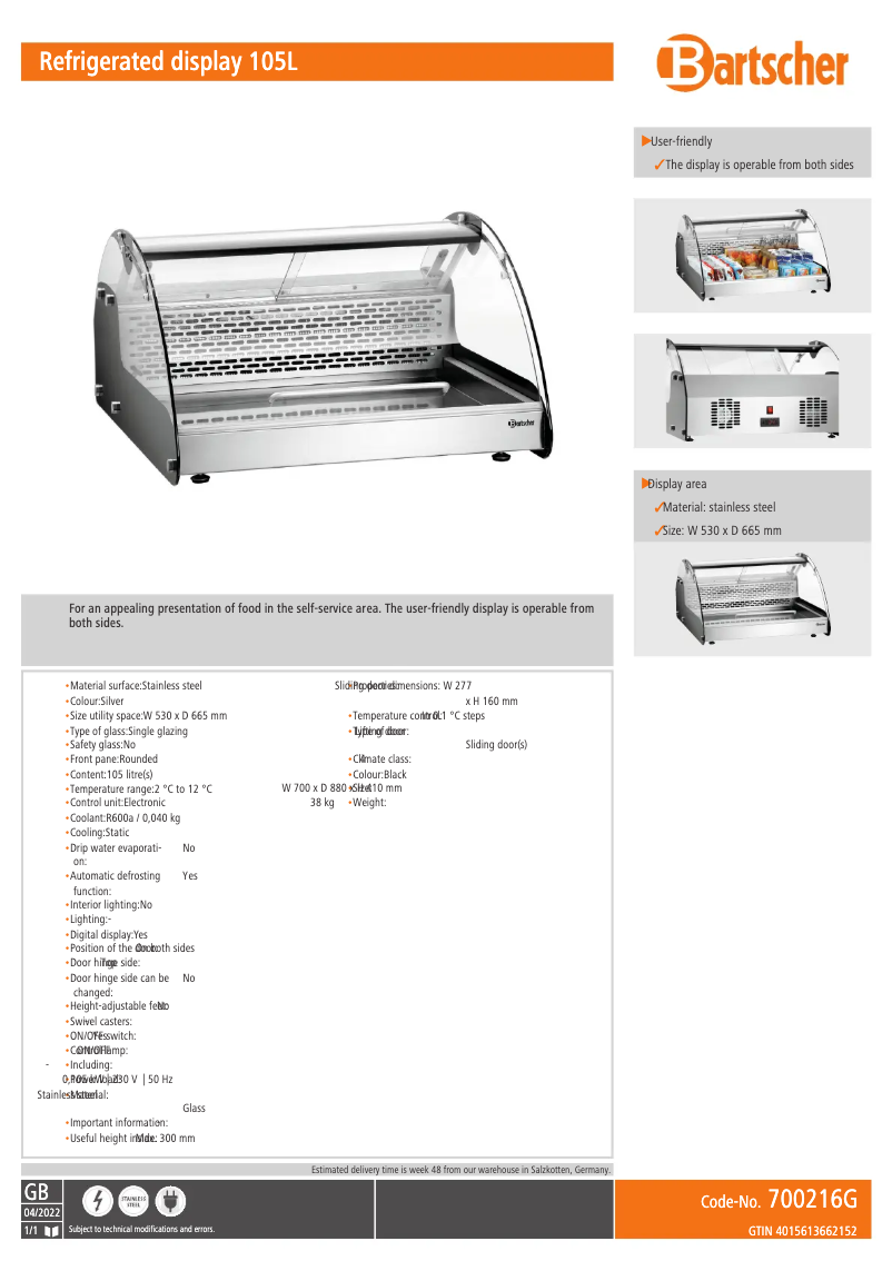 Image de la première page du manuel de l'appareil 700216G