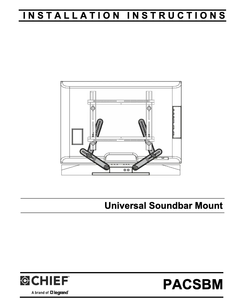 Page 1 de la notice Manuel utilisateur Chief PACSBM