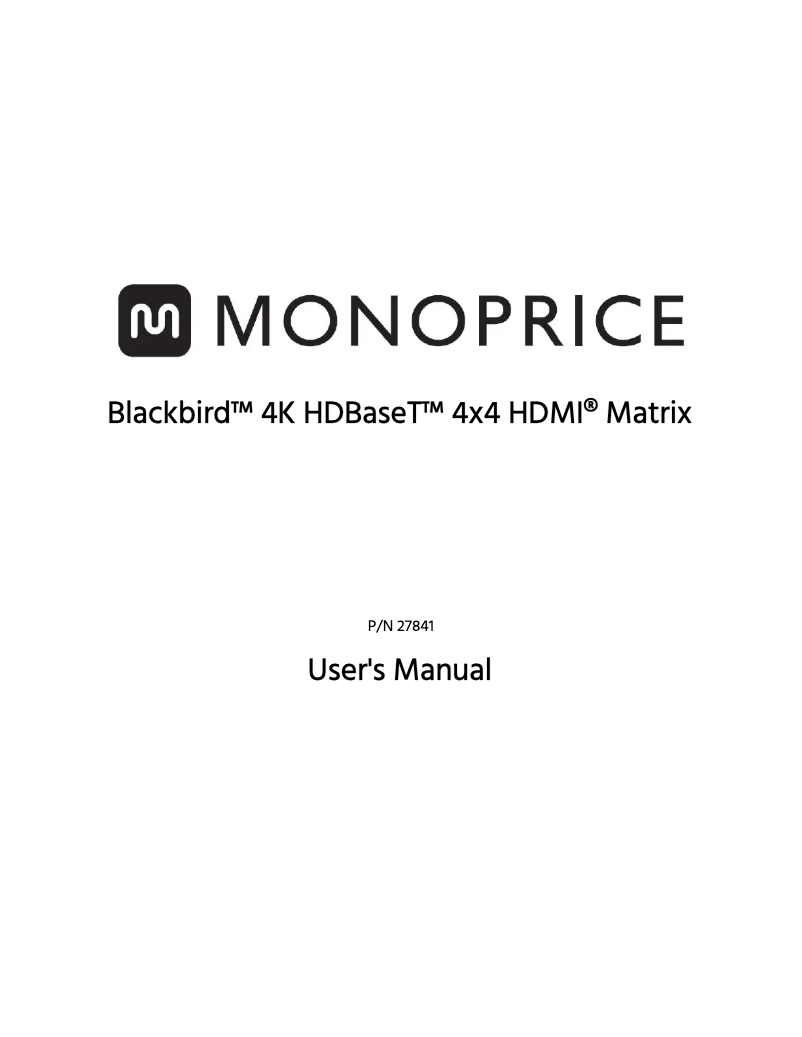 Page n°1 - Manuel utilisateur Monoprice 27841