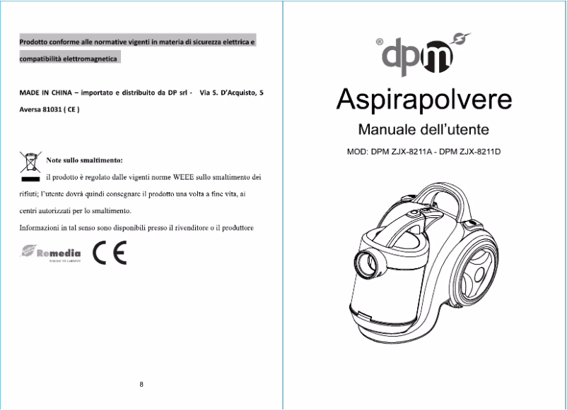 Image de la première page du manuel de l'appareil ZJX-8211A