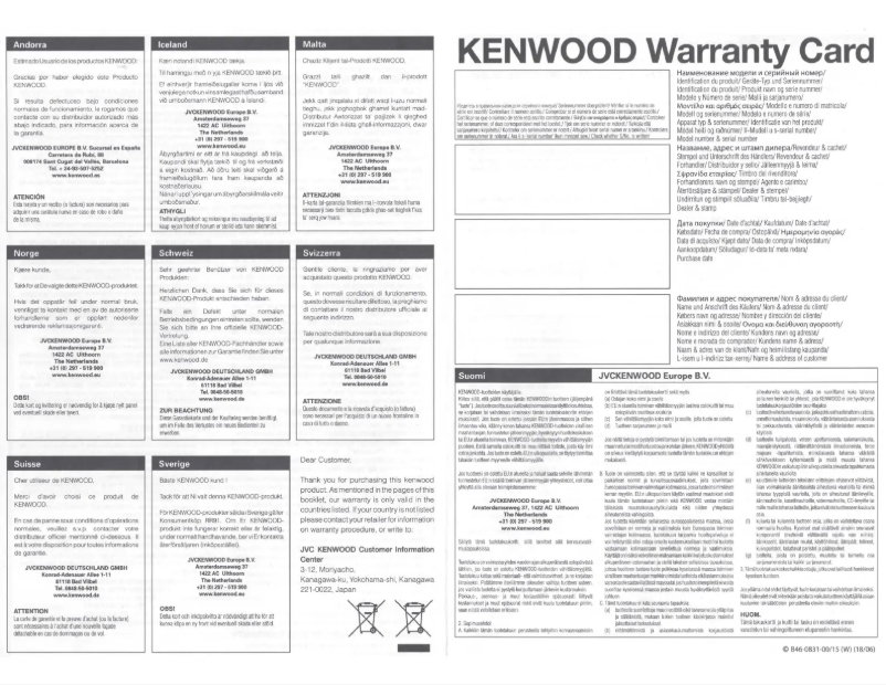 Page n°1 - Manuel utilisateur Kenwood Excelon P-XW1221DHP