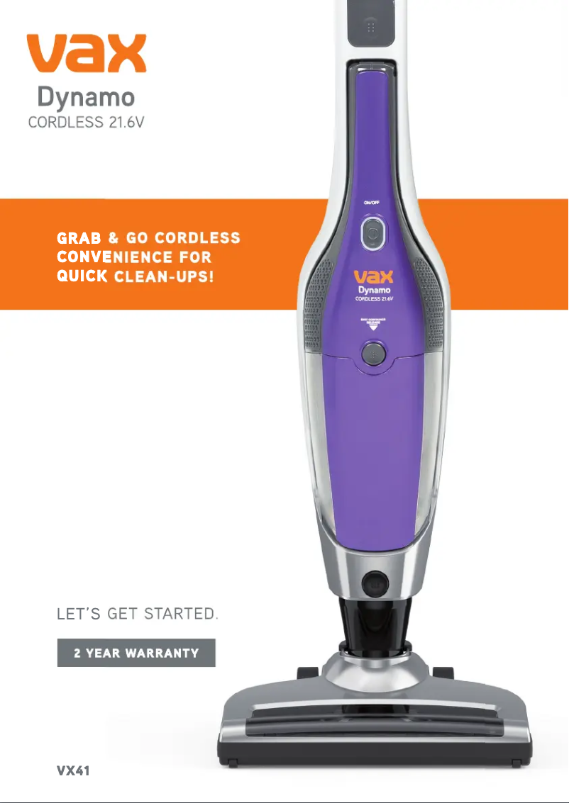 Image de la première page du manuel de l'appareil Dynamo VX41