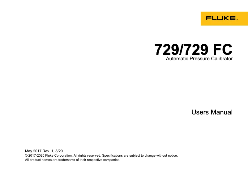 Page 1 de la notice Manuel utilisateur Fluke 729