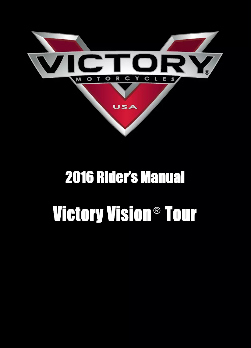 Image de la première page du manuel de l'appareil Vision Tour (2016)