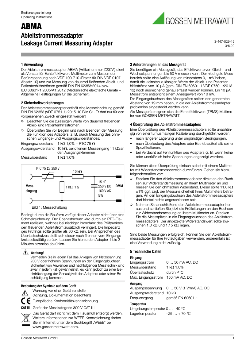 Image de la première page du manuel de l'appareil ABMA
