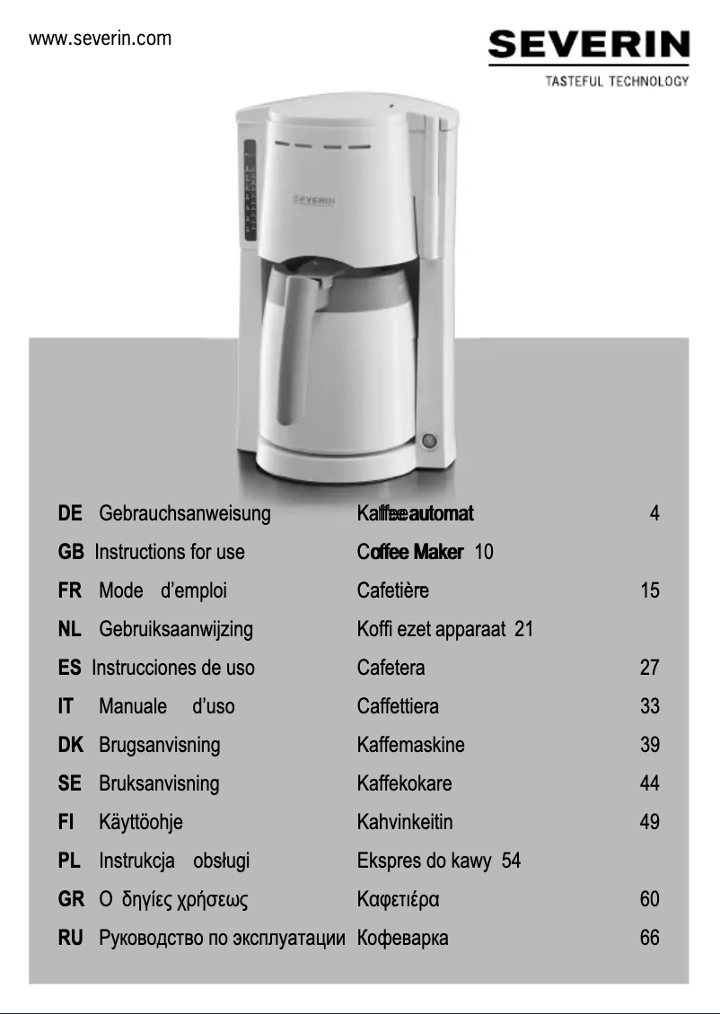 Page n°1 - Manuel utilisateur Severin KA 4115