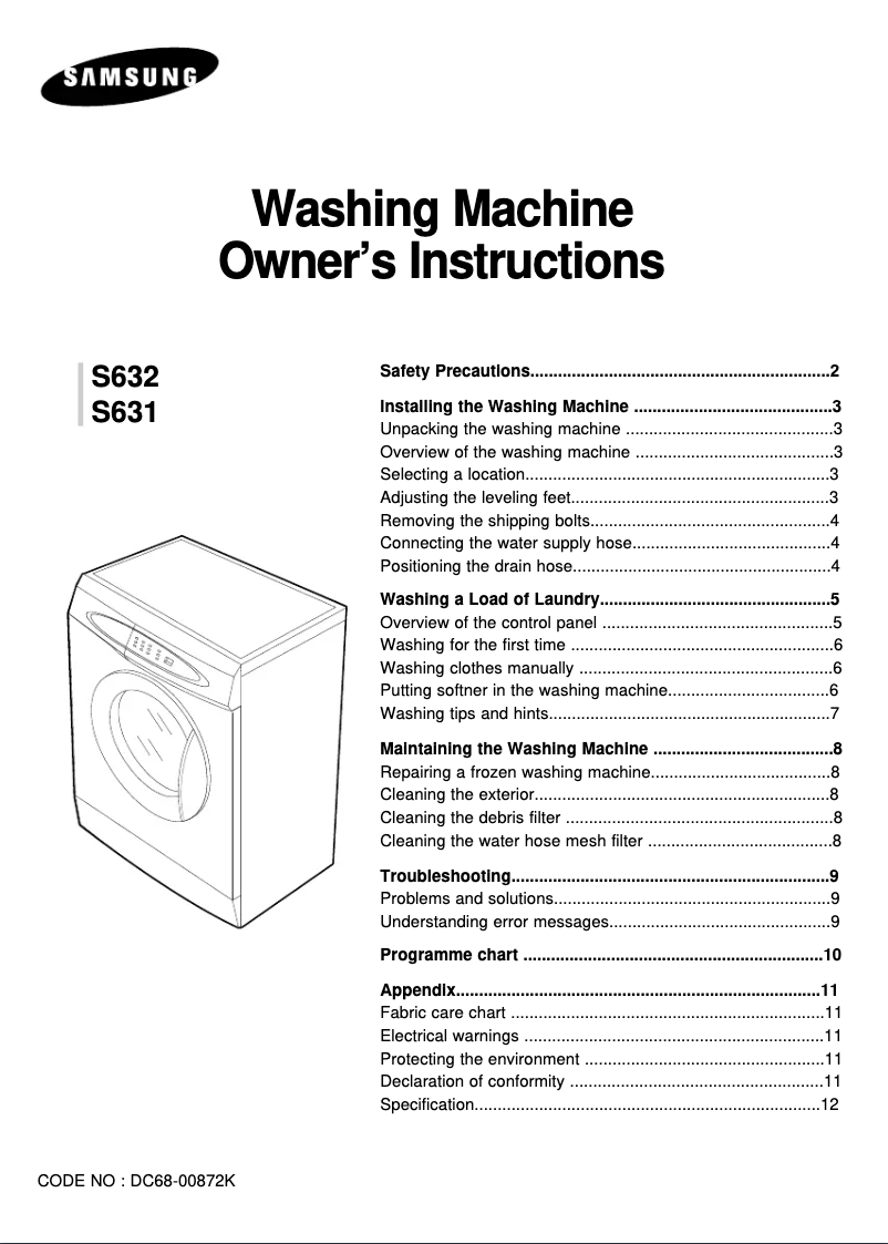 Image de la première page du manuel de l'appareil S631