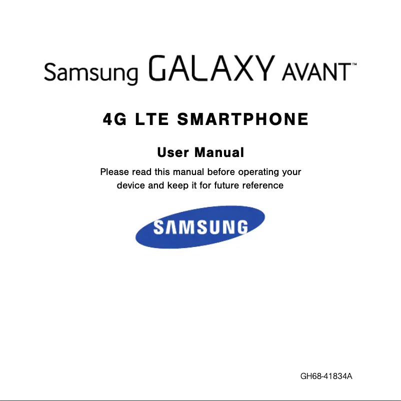 Page 1 de la notice Manuel utilisateur Samsung Galaxy Avant