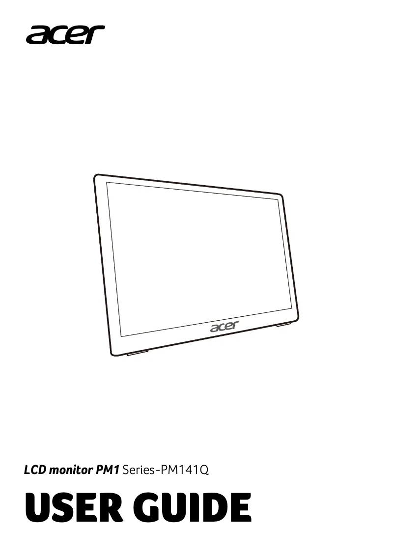 Page n°1 - Guide de démarrage rapide Acer PM141Q