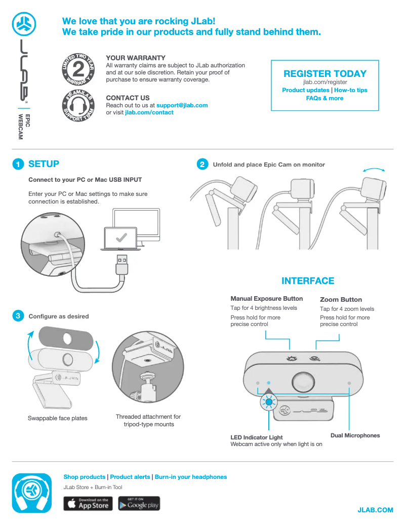 Image de la première page du manuel de l'appareil Epic Webcam