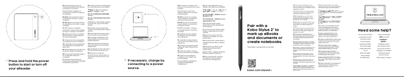 Page n°1 - Guide de démarrage rapide Kobo Libra Colour
