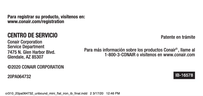 Página 1 del manual Manual de usuario Conair CR310