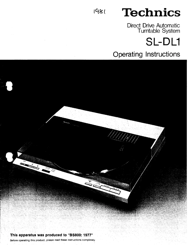 Image de la première page du manuel de l'appareil SL-DL1