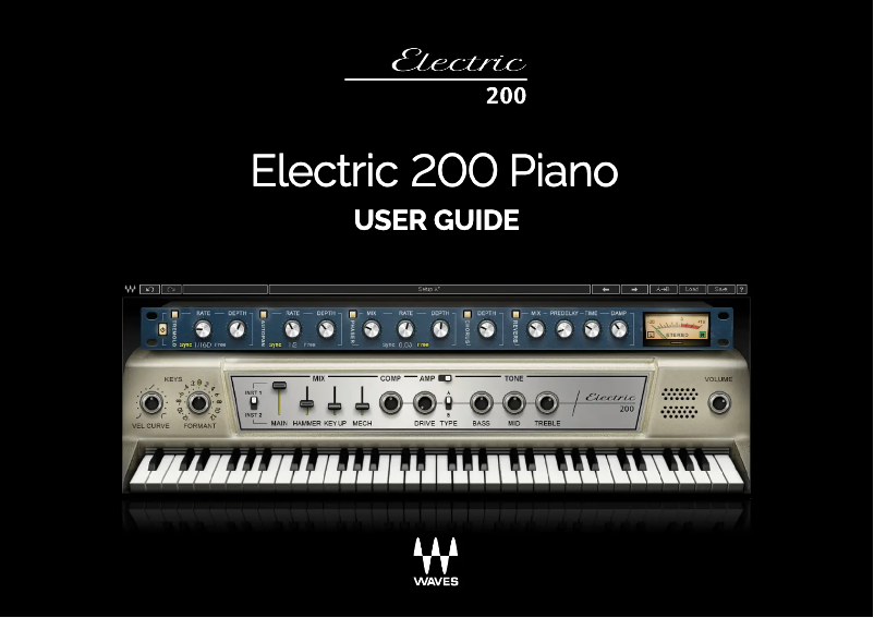 Page 1 de la notice Manuel utilisateur Waves Electric 200 Piano