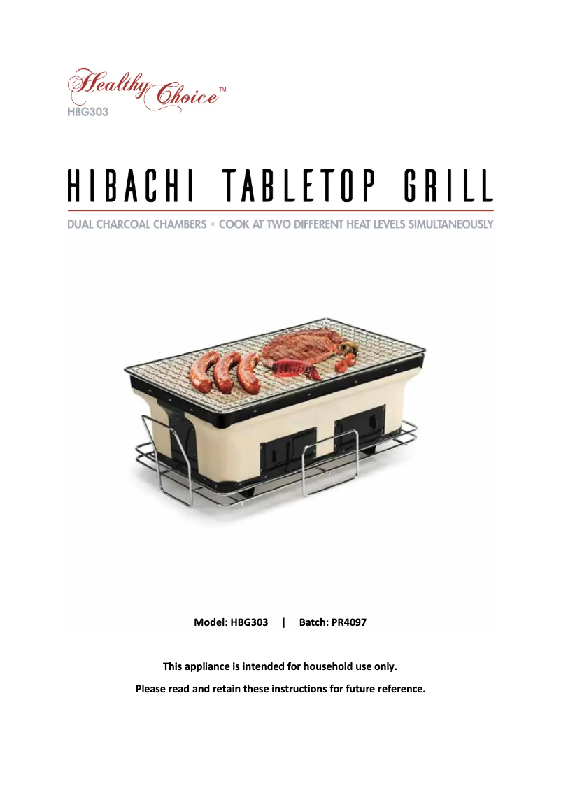 Page 1 de la notice Manuel utilisateur Healthy Choice HBG303