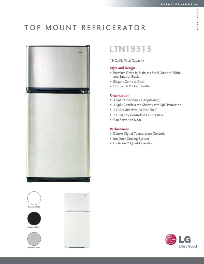 Imagen de la primera página del manual del dispositivo LTN19315SW