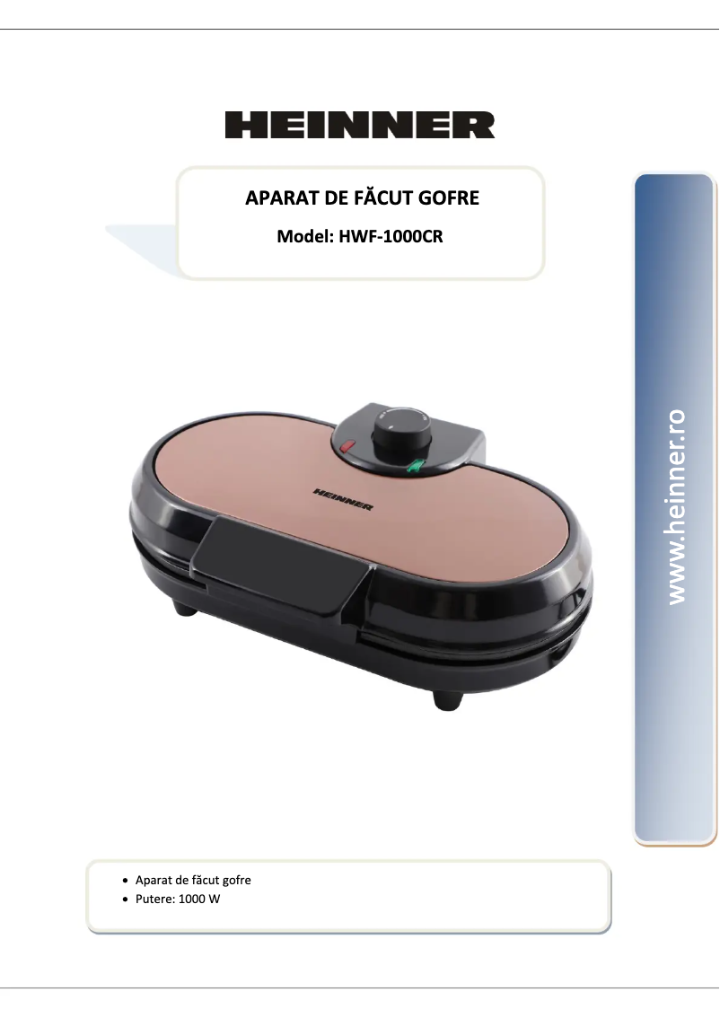 Image de la première page du manuel de l'appareil HWF-1000CR