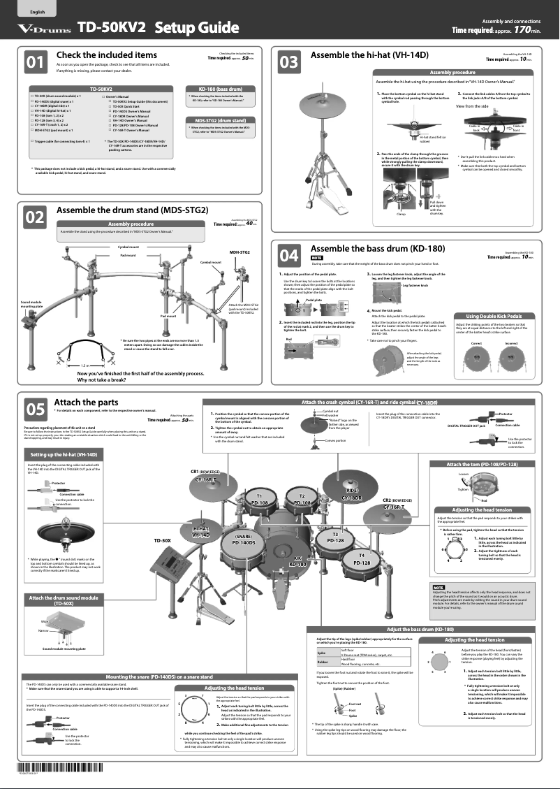 Page n°1 - Guide de démarrage rapide Roland TD-50K2