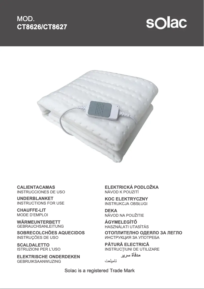 Page 1 de la notice Manuel utilisateur Solac CT8626