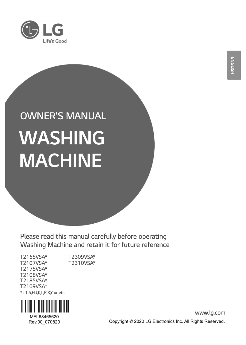 Page n°1 - Manuel utilisateur LG T2108VSAX