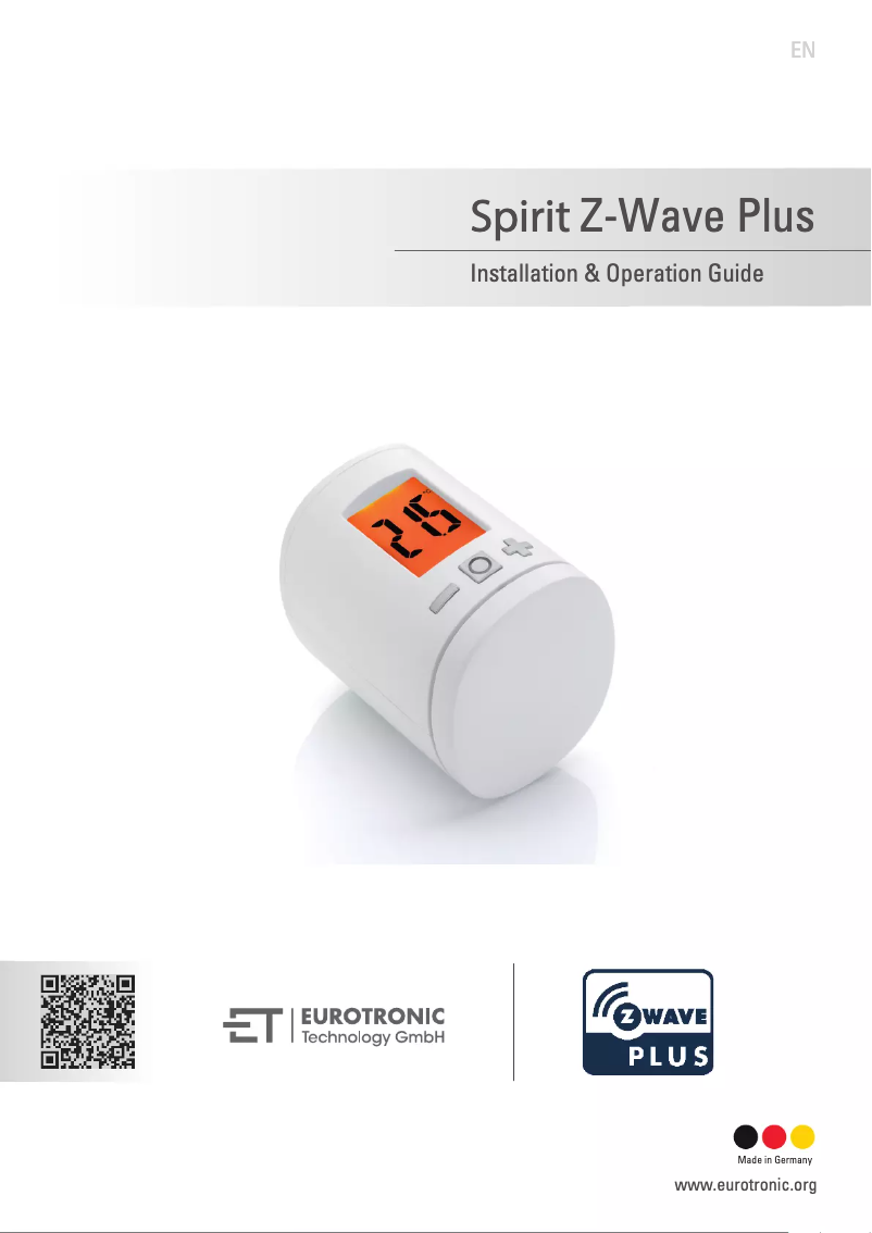 Page n°1 - Instructions / montage Eurotronic Spirit Z-Wave Plus