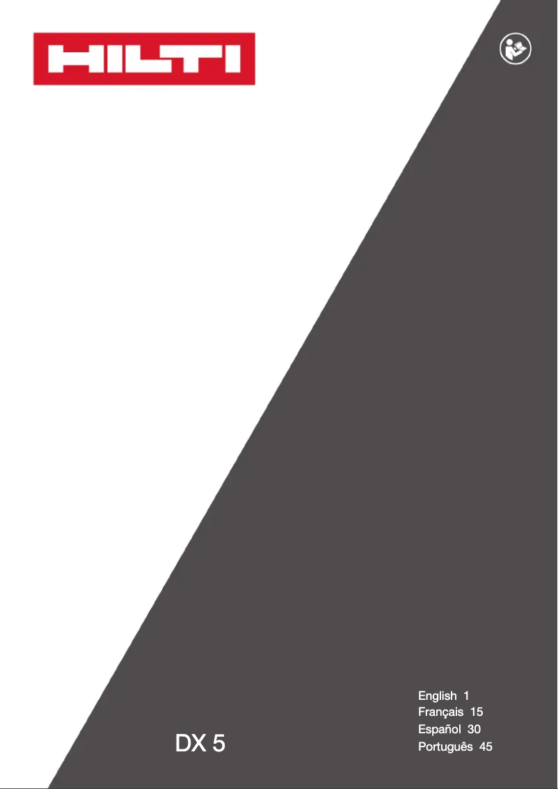 Page 1 de la notice Manuel utilisateur Hilti DX 5-MX