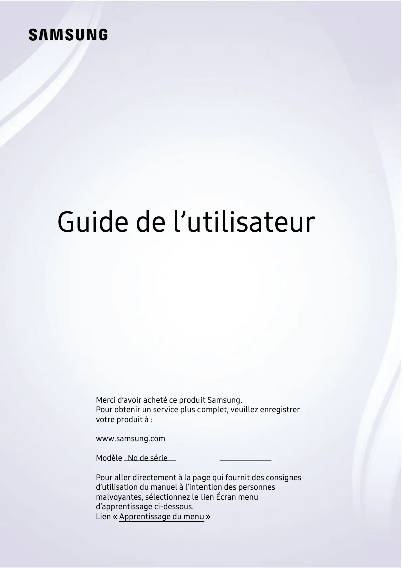 Page 1 de la notice Manuel utilisateur Samsung QN75QN900DF