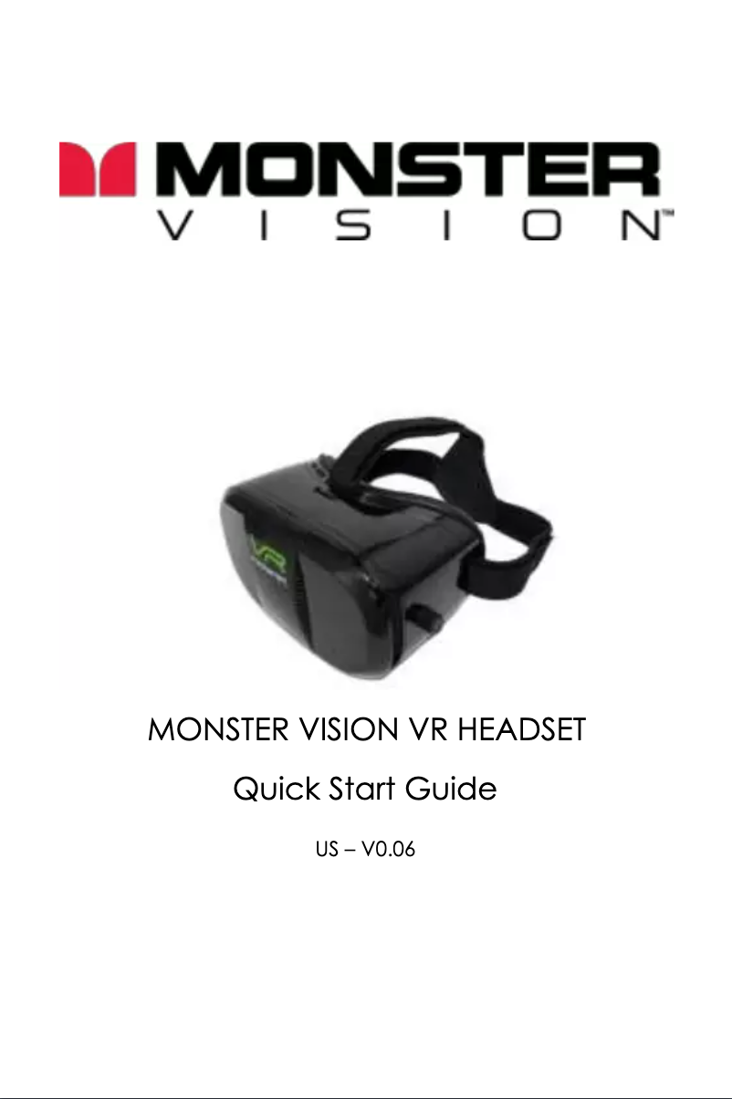 Página 1 del manual Manual de usuario Monster Digital VR Headset