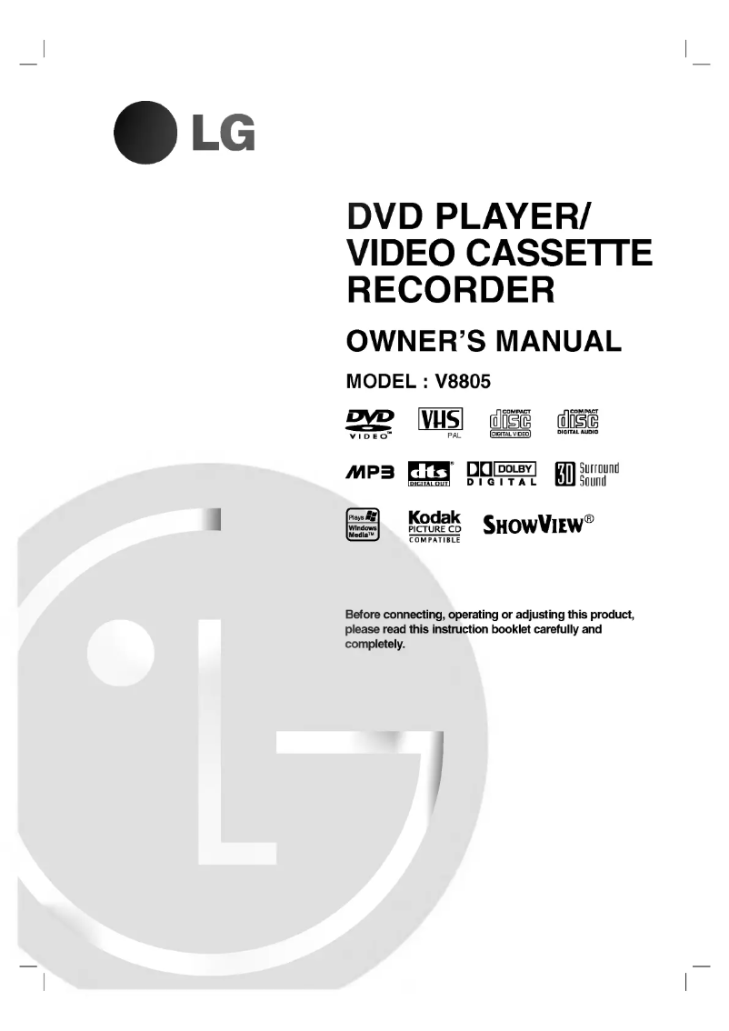 Page n°1 - Manuel utilisateur LG V8805