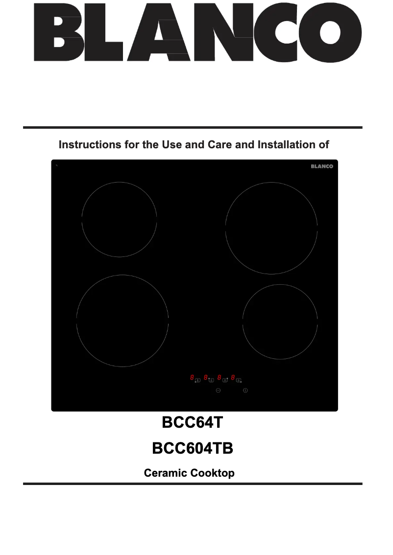 Page n°1 - Instructions / montage BLANCO BCC64T