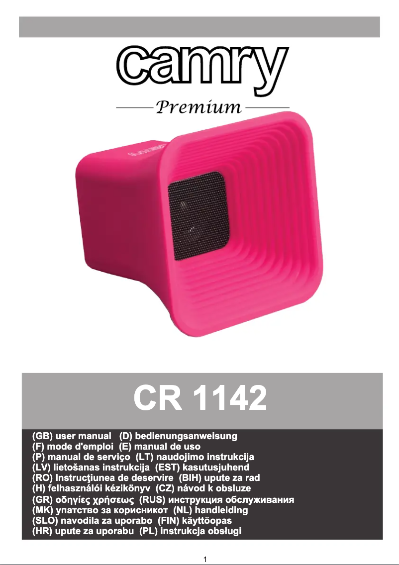 Image de la première page du manuel de l'appareil CR 1142