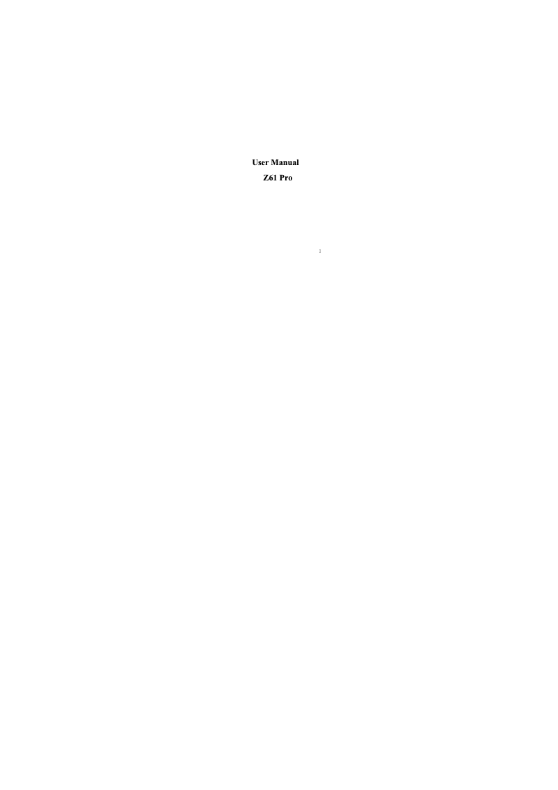 Image de la première page du manuel de l'appareil Z61 Pro