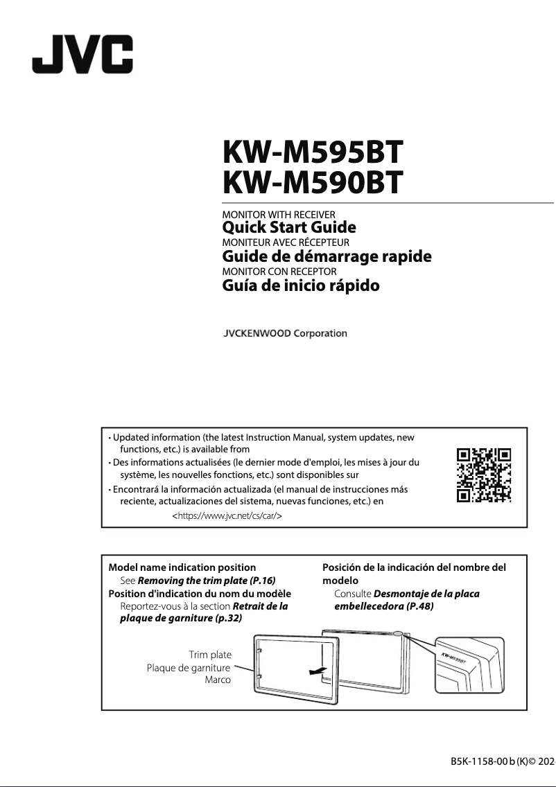 Page n°1 - Guide de démarrage rapide JVC KW-M590BT