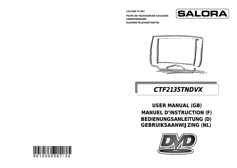 Page 1 de la notice Manuel utilisateur Salora CTF2135TNDVX