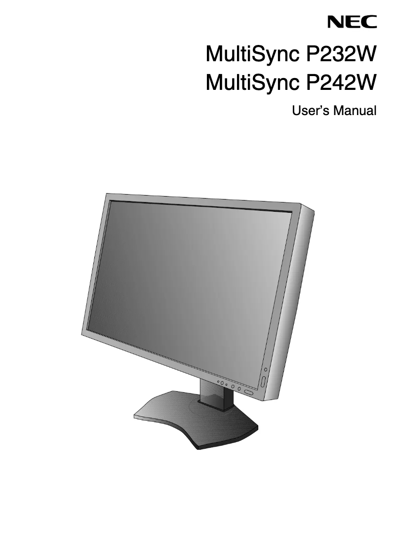 Page 1 de la notice Manuel utilisateur NEC MultiSync P232W