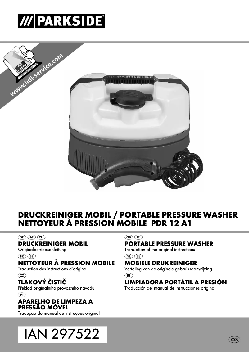 Page 1 de la notice Manuel utilisateur Parkside PDR 12 A1
