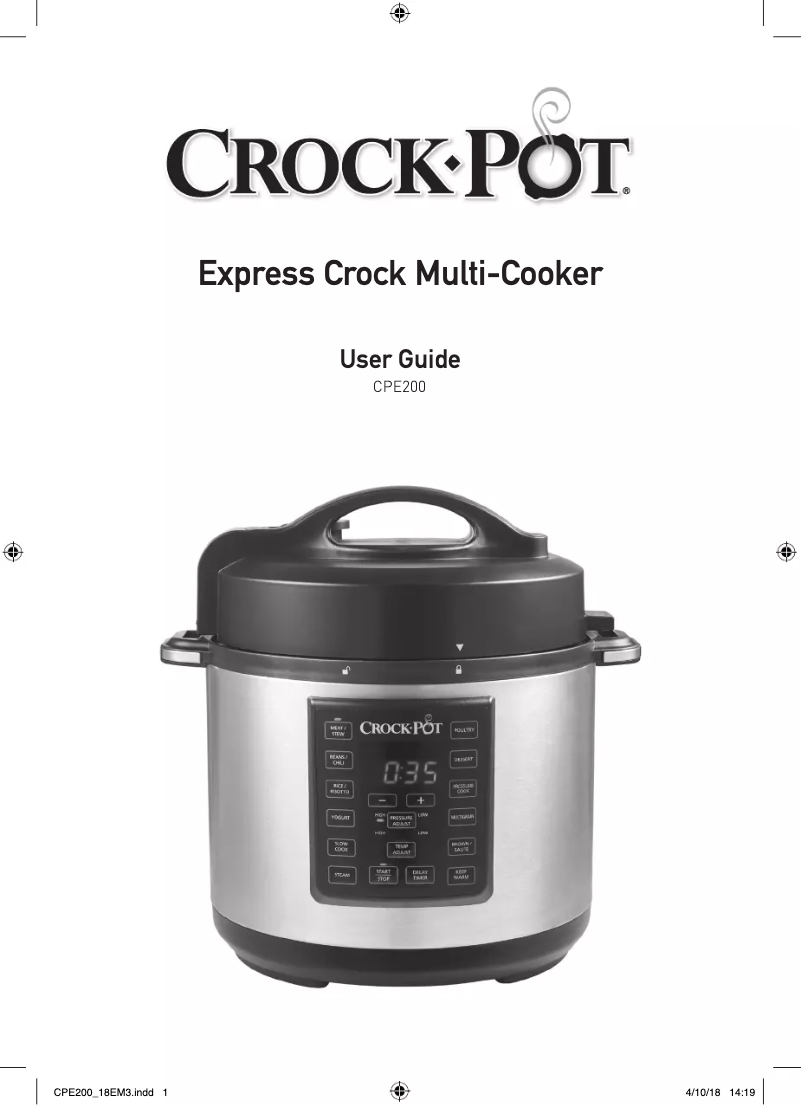 Page n°1 - Manuel utilisateur Crock-Pot Express CPE200